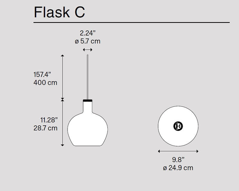 Flask C Diesel Living With Lodes Lampadario di Design dimensioni