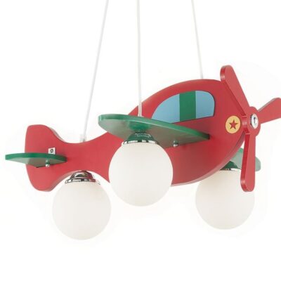 avion-ideal-lux-lampadario-per-camerette-rosso-e-verde