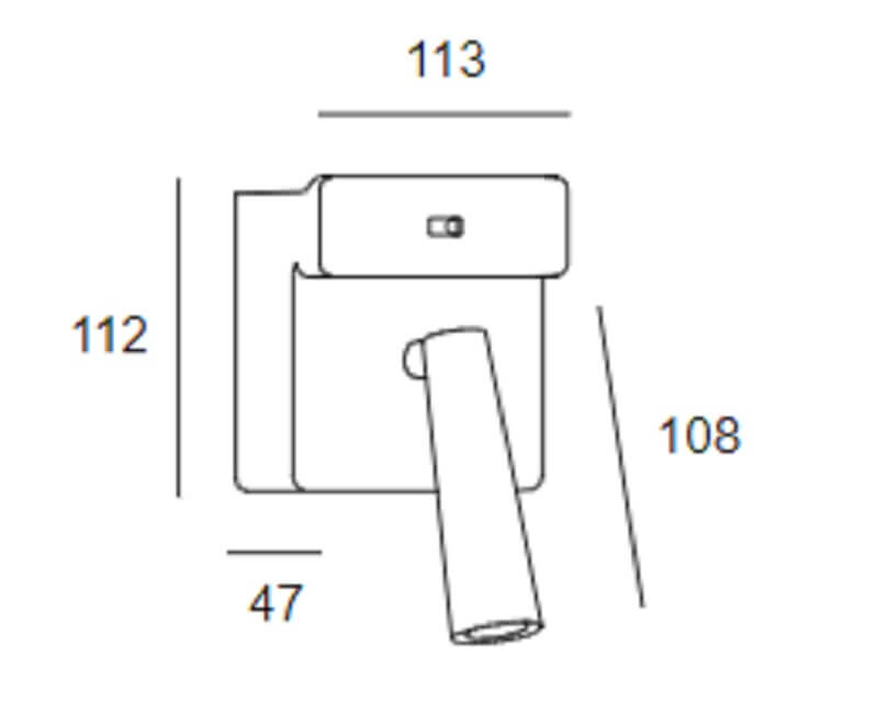 Applique a led da letto da 4w con ricarica a induzione, 2 ingressi USB