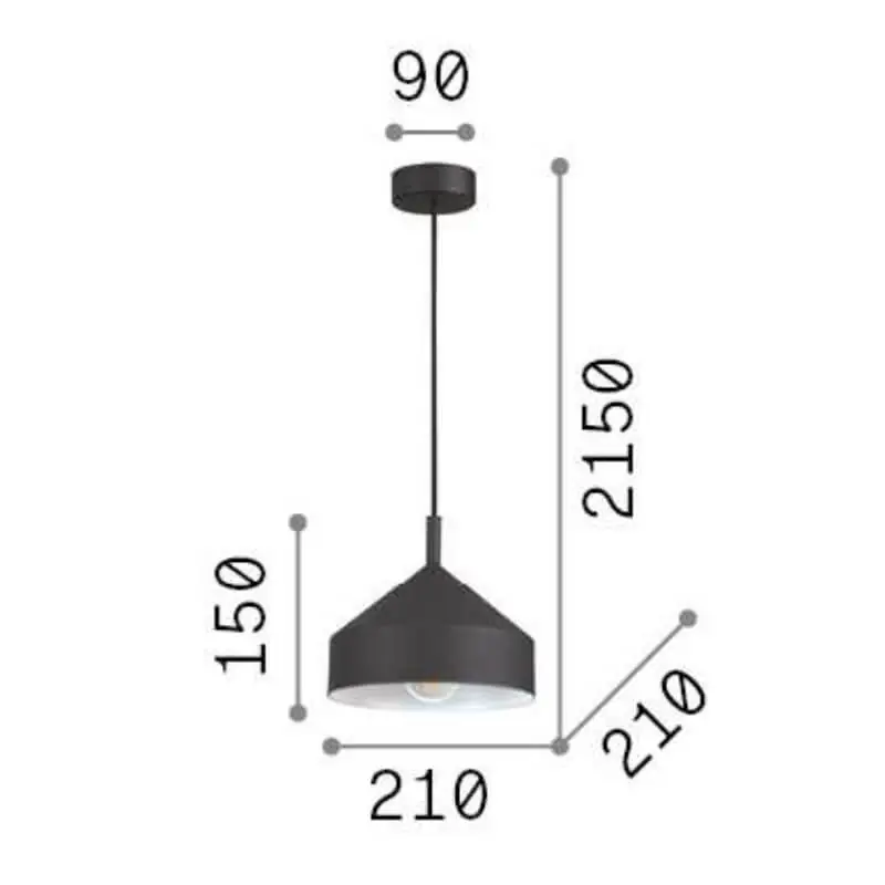 Yurta Sp1 Ideal Lux Sospensione Moderna D21 cm tecnica