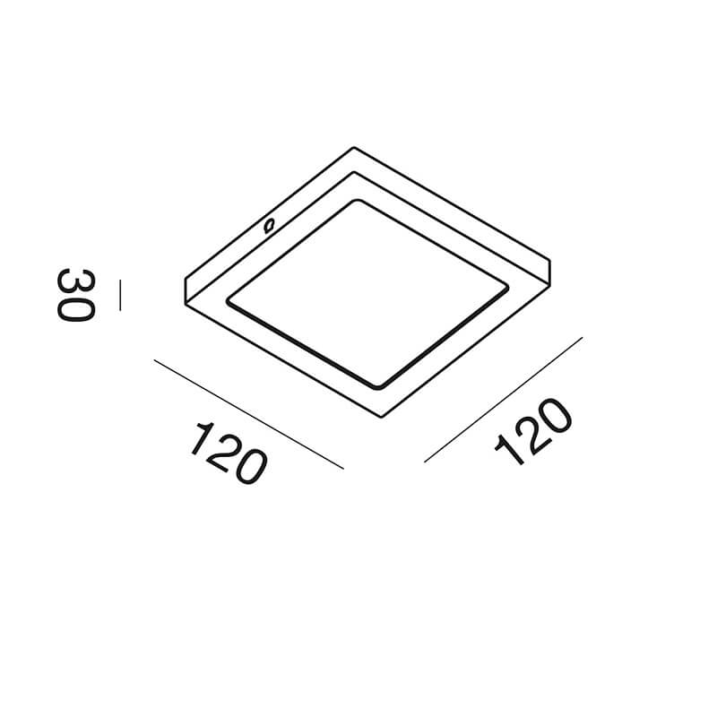 Plafoniera Quadrata Bianca 6W Gea Luce GFA760C-N misura